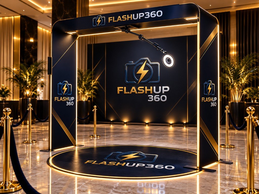 FlashUP360 Overhead 360 photo booth with an elevated camera arm